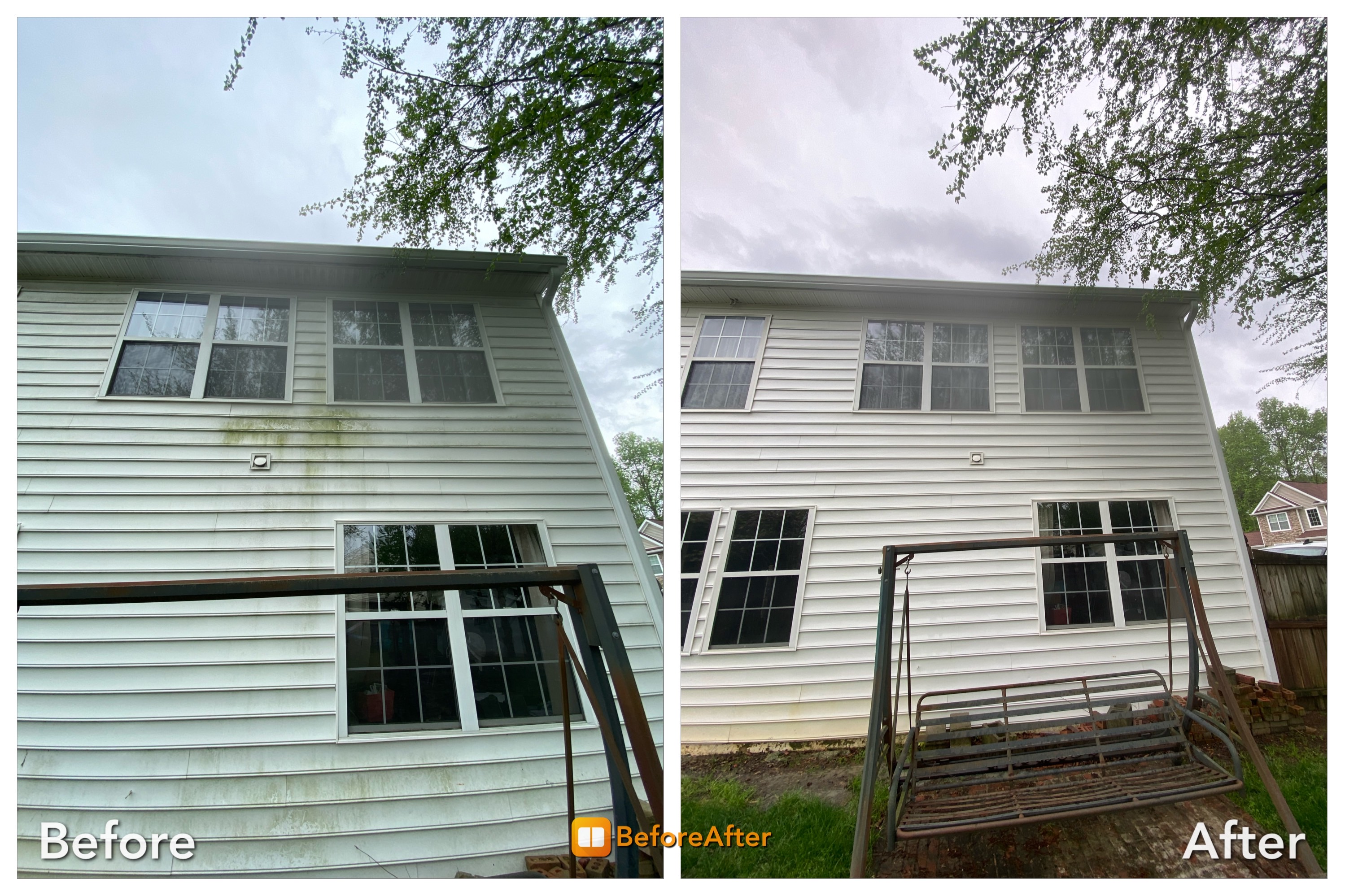 Cleaned Porch Ceiling and Ceiling Fan