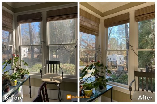 Window cleaning before and after